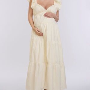 Motherhood Maternity Ruffle Sleeve Tie-Back Maxi Dress